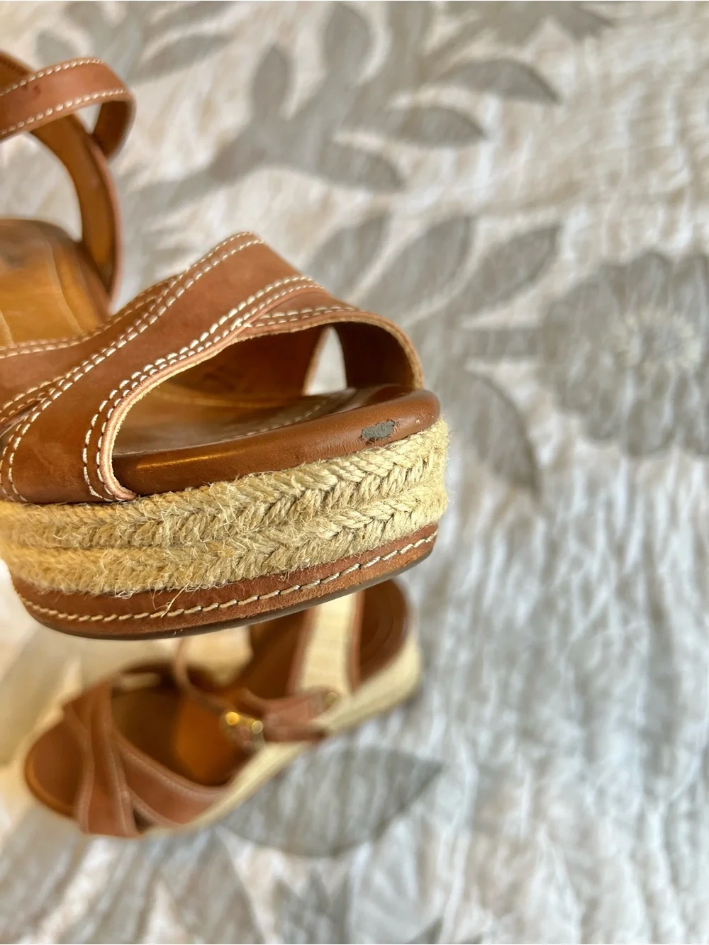 Clarks Indigo Amelia Air Wedge Sandals Women’s 9 Brown Leather Espadrille Boho